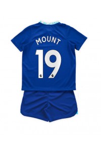 Fotbalové Dres Chelsea Mason Mount #19 Dětské Domácí Oblečení 2022-23 Krátký Rukáv (+ trenýrky)